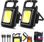 Linterna LED superbrillante, soporte plegable de 1500LM, llavero con abrebotellas, luz impermeable recargable por USB, herramienta para acampar al aire libre