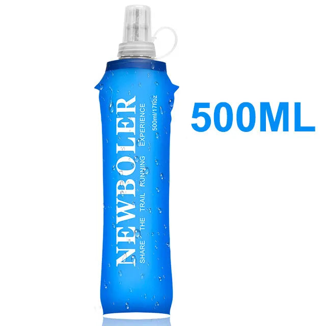 Botella de agua de 750ML, matraz blando plegable de TPU, botella de agua deportiva, bolsa de agua, botella de agua plegable para correr, acampar y hacer senderismo