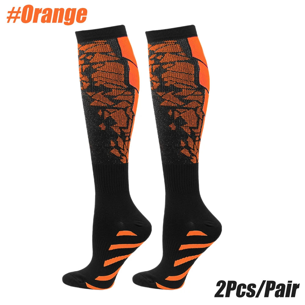 1 par de calcetines deportivos de compresión para mujeres y hombres, calcetines de soporte para pantorrilla para correr, enfermeras, vuelo, embarazo, circulación atlética