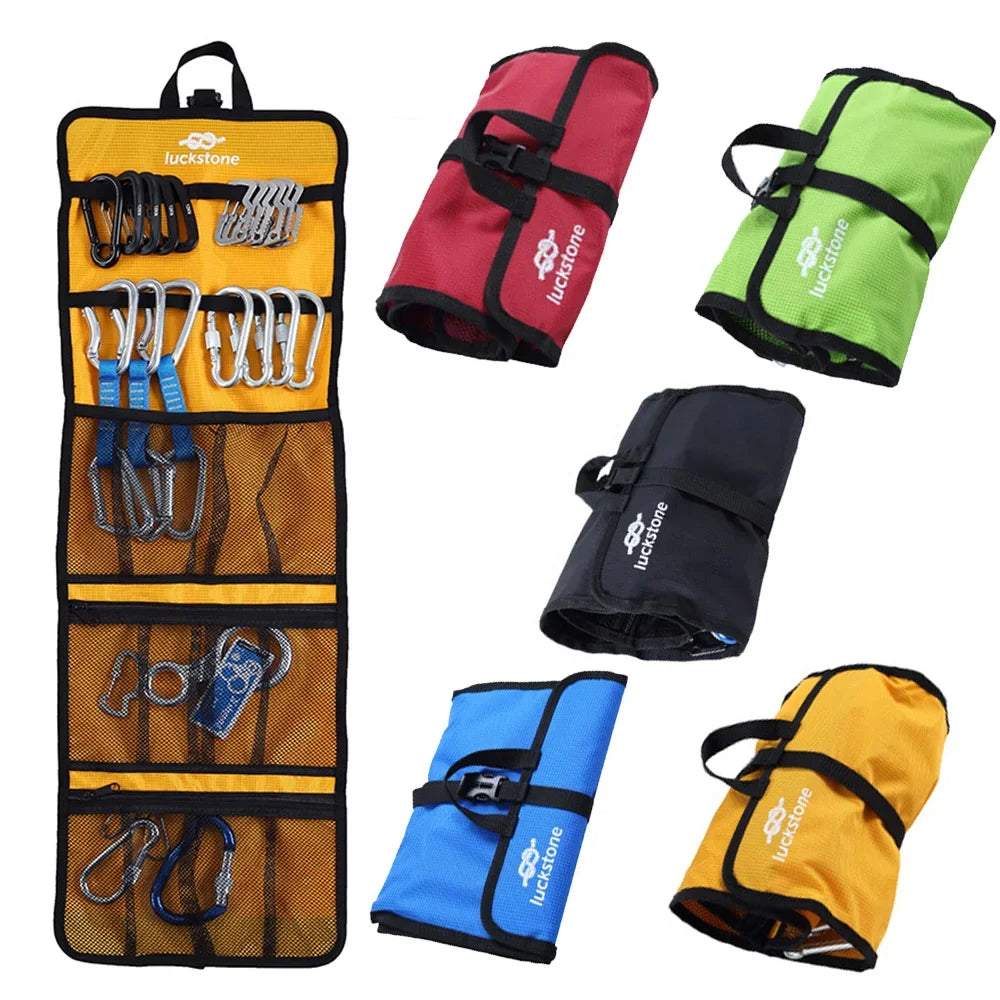 Bolsa de almacenamiento para escalada en roca, equipo de engranajes, bolsa de almacenamiento organizada, mosquetón, bolsa organizada