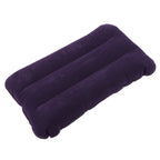 Almohada inflable portátil de PVC flocado, almohada de aire para dormir para acampar, viajes, senderismo al aire libre, vuelo, almohada plegable para reposacabezas