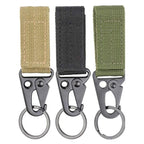Mosquetón con hebilla de correas de nailon táctico, gancho EDC Molle para mochila, Clip para cinturón, llavero, colgador para acampar y escalar al aire libre, 3 uds.