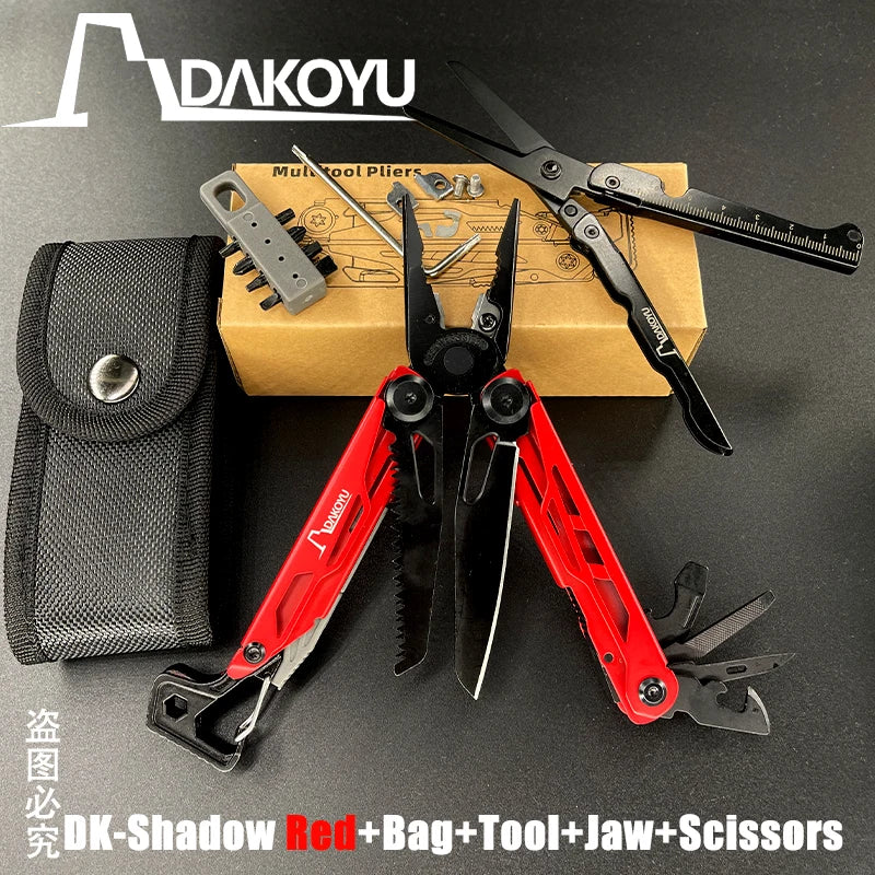 DAKOYU DKShadow Alicates multiherramienta para acampar con silbato de emergencia Herramienta compacta para exteriores de 8 colores, adecuada para senderismo y acampada