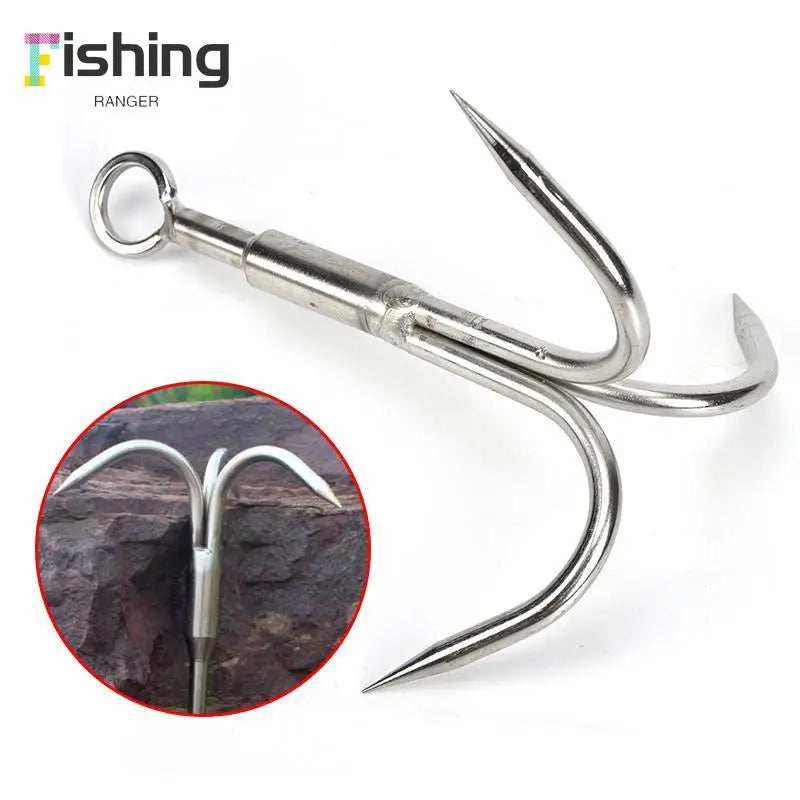 Gancho de agarre de 3 garras, herramienta de mosquetón de supervivencia de escalada, acero inoxidable, 1 unidad