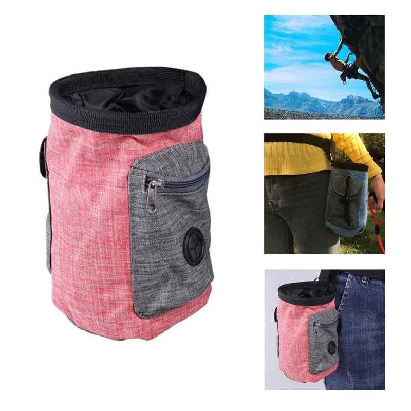 Bolsa de magnesia de escalada al aire libre, kit de entrenamiento de mascotas, bolsa de cintura de espeleología, paquete de tiza, bolsa de polvo de magnesio de poliéster impermeable