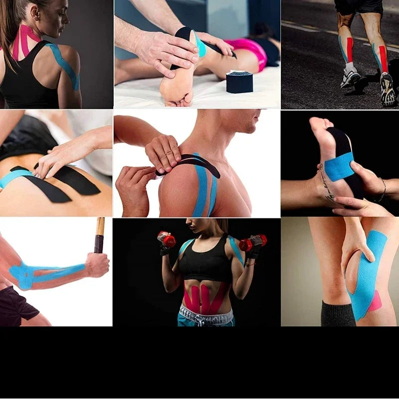 Cinta deportiva de kinesiología muscular, parche elástico para aliviar el dolor de rodilla, pegatinas de recuperación atlética, vendajes de Fitness, 5-10 cm
