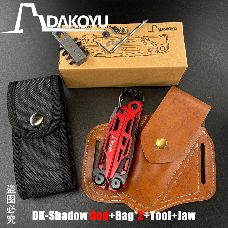 DAKOYU DKShadow Alicates multiherramienta para acampar con silbato de emergencia Herramienta compacta para exteriores de 8 colores, adecuada para senderismo y acampada
