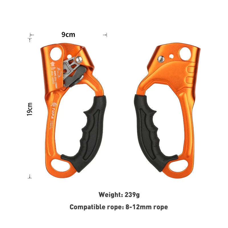 Dispositivo ascendente de mano SRT para escalada en roca al aire libre mango de montañero equipo de escalada de mano izquierda y derecha herramientas de cuerda
