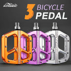Pedales de bicicleta Pedal de bicicleta de montaña Pedal plano de plataforma de bicicleta ligera de 9/16 pulgadas para BMX MTB bicicleta de carretera para adultos