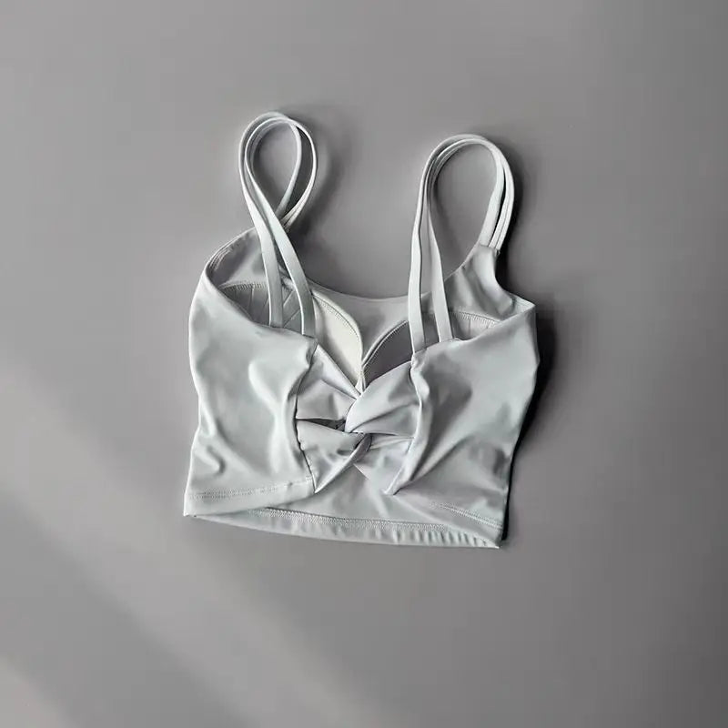 Sujetadores deportivos para mujer, Top deportivo, lencería Sexy, almohadilla fija push-up, sujetador de Yoga, ropa interior anudada en la espalda, chaleco para correr, camisetas de gimnasio