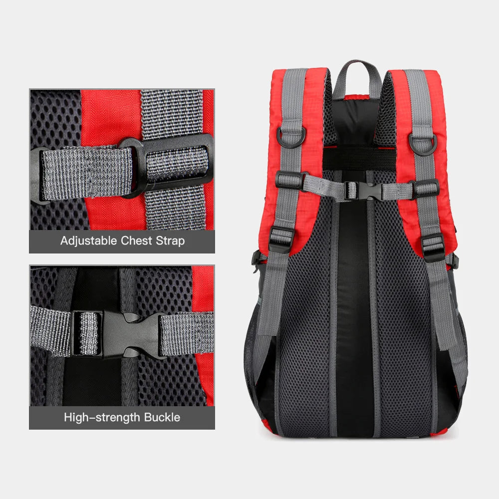 Mochila de senderismo 40L impermeable ligera al aire libre senderismo mochila de viaje para hombres y mujeres