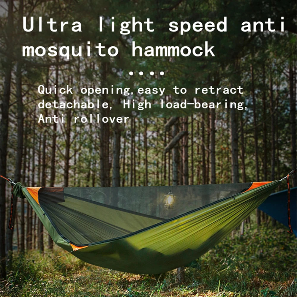 Hamaca para acampar con mosquitera, toldo portátil para jardín al aire libre, tienda, dosel para dormir, hamacas colgantes, columpio para caminata por la naturaleza