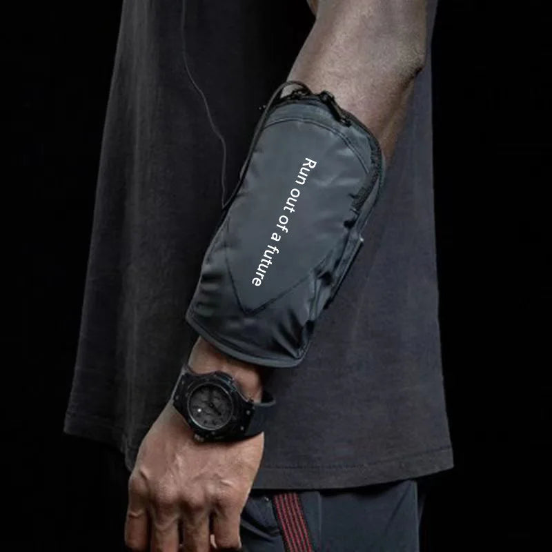 Brazalete impermeable para exteriores, bolsa de muñeca deportiva para correr, soporte para teléfono con conector para auriculares, bolsa móvil