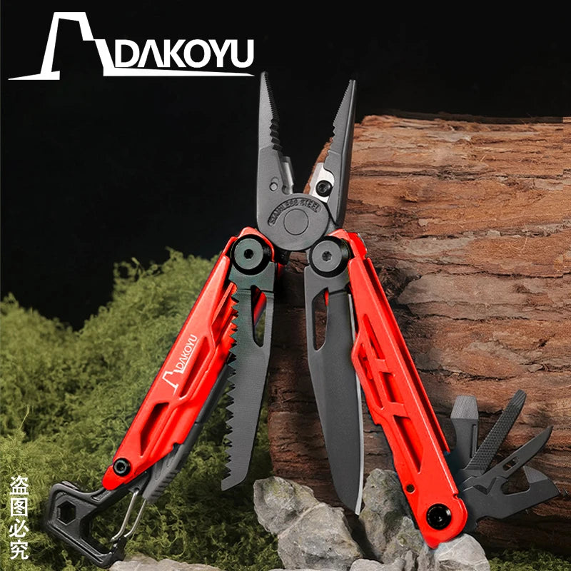 DAKOYU DKShadow Alicates multiherramienta para acampar con silbato de emergencia Herramienta compacta para exteriores de 8 colores, adecuada para senderismo y acampada