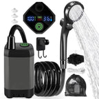 Juego de ducha para acampar al aire libre, 6000mAh, resistente al agua, con pantalla Digital, bomba de ducha eléctrica portátil para senderismo, viajes, riego de mascotas