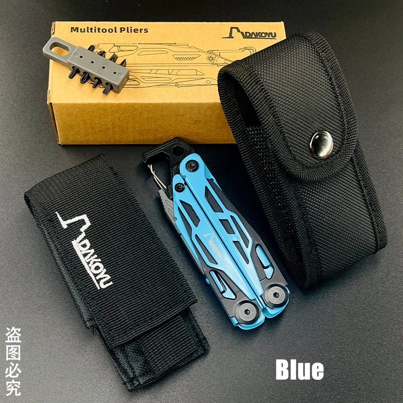 DAKOYU DKShadow Alicates multiherramienta para acampar con silbato de emergencia Herramienta compacta para exteriores de 8 colores, adecuada para senderismo y acampada