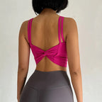 Sujetadores deportivos para mujer, Top deportivo, lencería Sexy, almohadilla fija push-up, sujetador de Yoga, ropa interior anudada en la espalda, chaleco para correr, camisetas de gimnasio