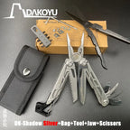 DAKOYU DKShadow Alicates multiherramienta para acampar con silbato de emergencia Herramienta compacta para exteriores de 8 colores, adecuada para senderismo y acampada