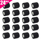 Vendaje deportivo de gasa negra, 6 uds./12 Uds./24 Uds., 5cm x 4,5 m, con vendaje elástico transpirable autoadhesivo para fijar dedos, muñecas
