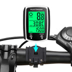 Velocímetro para bicicleta con cable, 19 funciones, velocímetro táctil para bicicleta, odómetro, ordenador para bicicleta resistente al agua con retroiluminación