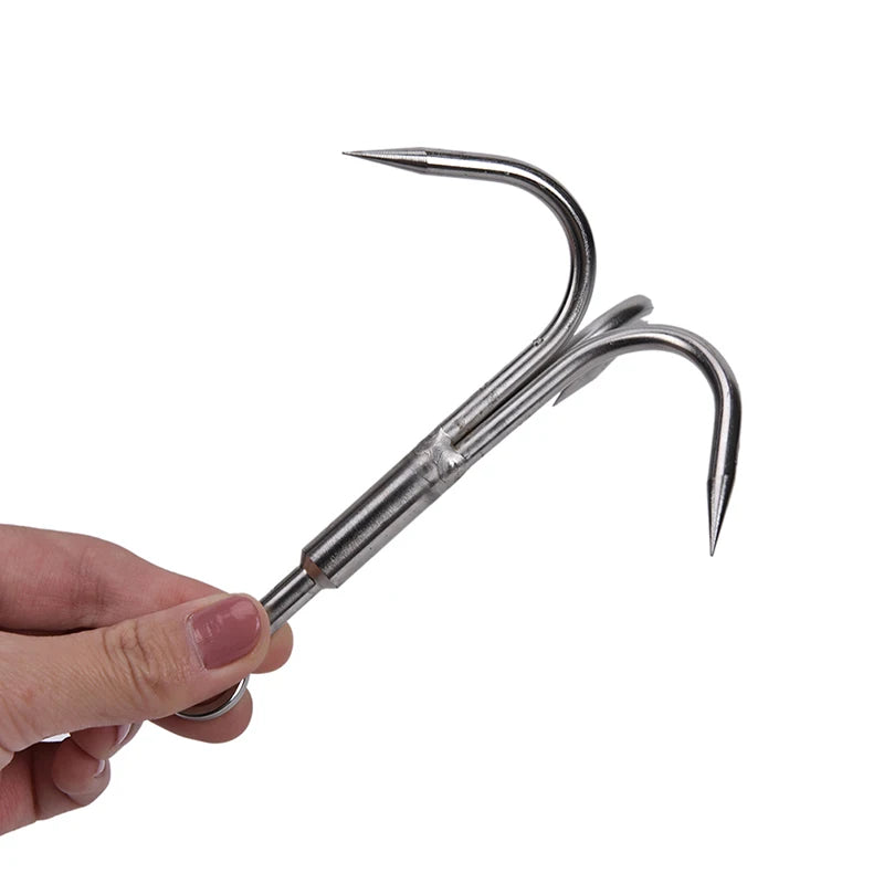 Gancho de agarre de 3 garras, herramienta de mosquetón de supervivencia de escalada, acero inoxidable, 1 unidad