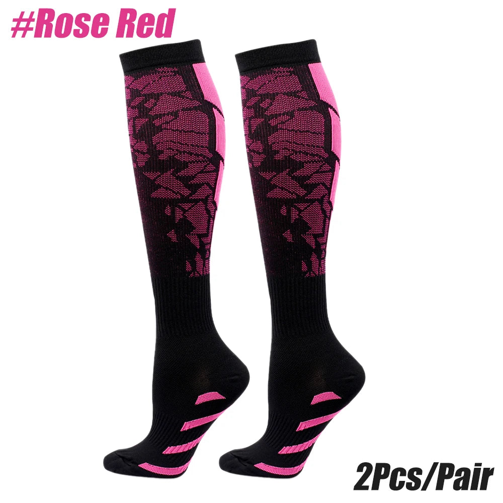 1 par de calcetines deportivos de compresión para mujeres y hombres, calcetines de soporte para pantorrilla para correr, enfermeras, vuelo, embarazo, circulación atlética