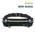 Riñonera para correr y rastreo de maratón para teléfono, botella de agua, riñonera deportiva para Fitness, cinturón para correr con dos bolsillos, riñonera para hombres y mujeres