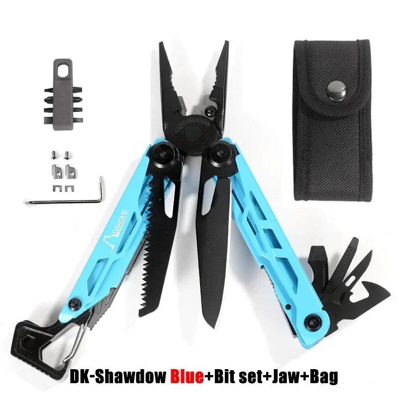 DAKOYU DKShadow Alicates multiherramienta para acampar con silbato de emergencia Herramienta compacta para exteriores de 8 colores, adecuada para senderismo y acampada