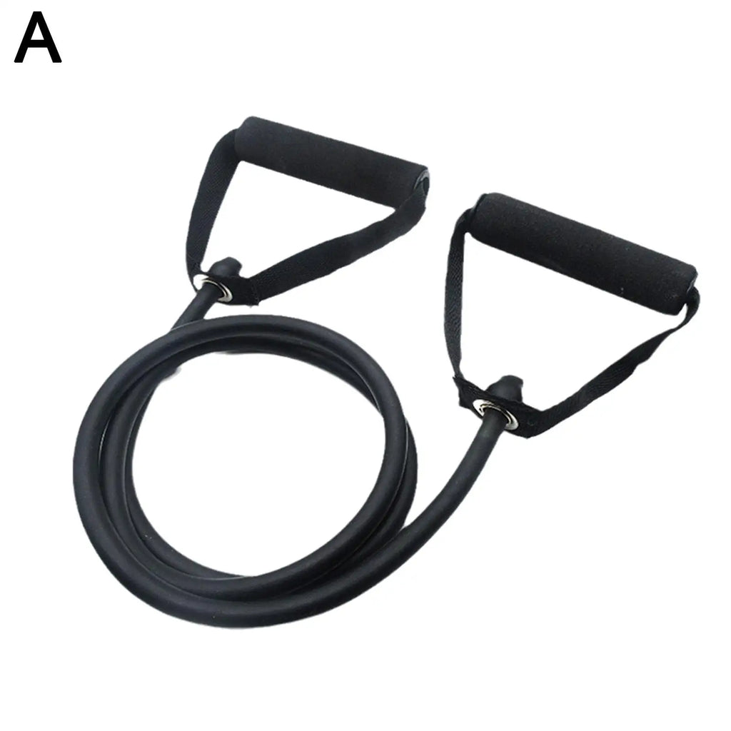Bandas de resistencia de 5 niveles con asas para Yoga, cuerda de tracción elástica para ejercicio físico, banda de tubo para entrenamientos en casa, entrenamiento de fuerza D1z5