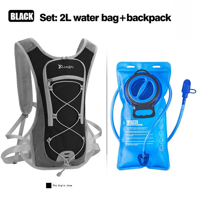 Mochila para ciclismo, juego de bolsas de agua de 2L, mochila transpirable para correr, bolsa de agua para beber, contenedor de reposición de hidratación