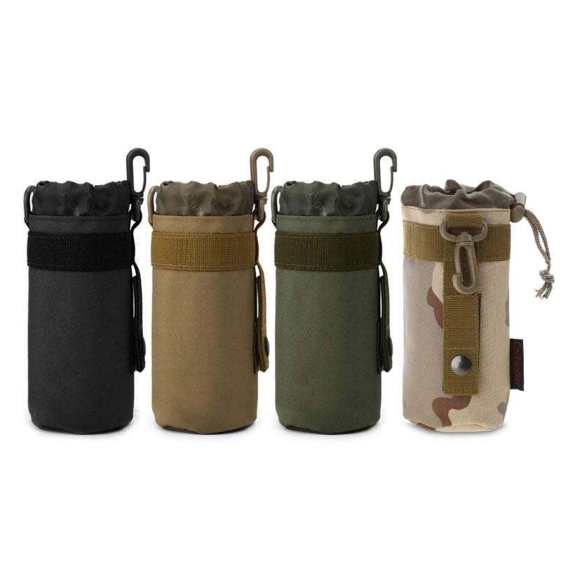 Bolsa portabotellas G92F, bolsa táctica nailon para botella agua portabotellas para acampar, senderismo
