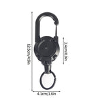 LLavero de cuerda de alambre retráctil para exteriores, mochila, llavero antipérdida con cuerda antirrobo de resorte, equipo de escalada para acampar