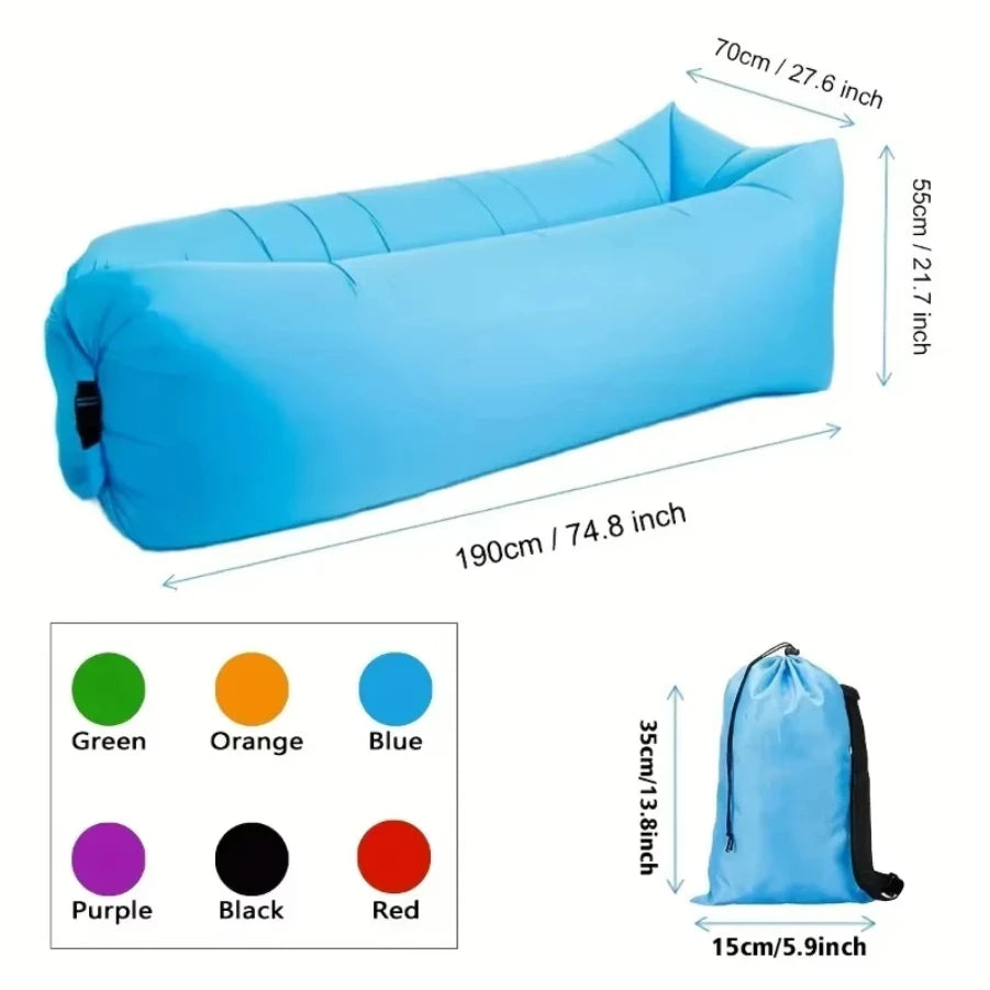 Bolsa de sofá inflable, colchón portátil para acampar, sillón reclinable para festival de música, colchoneta para exteriores, cojín de aire, tumbona de playa