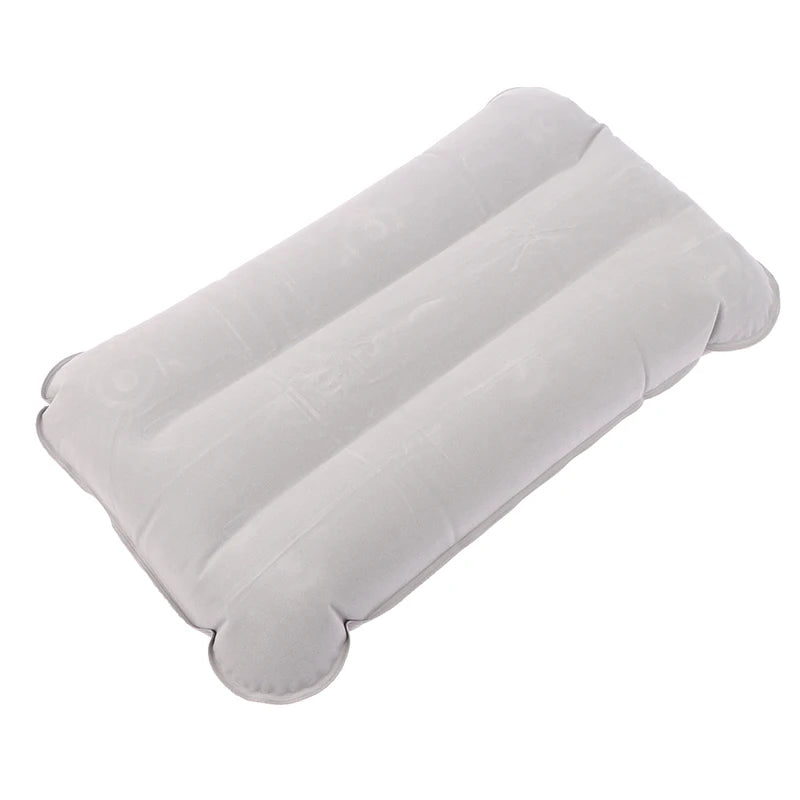 Almohada inflable portátil de PVC flocado, almohada de aire para dormir para acampar, viajes, senderismo al aire libre, vuelo, almohada plegable para reposacabezas