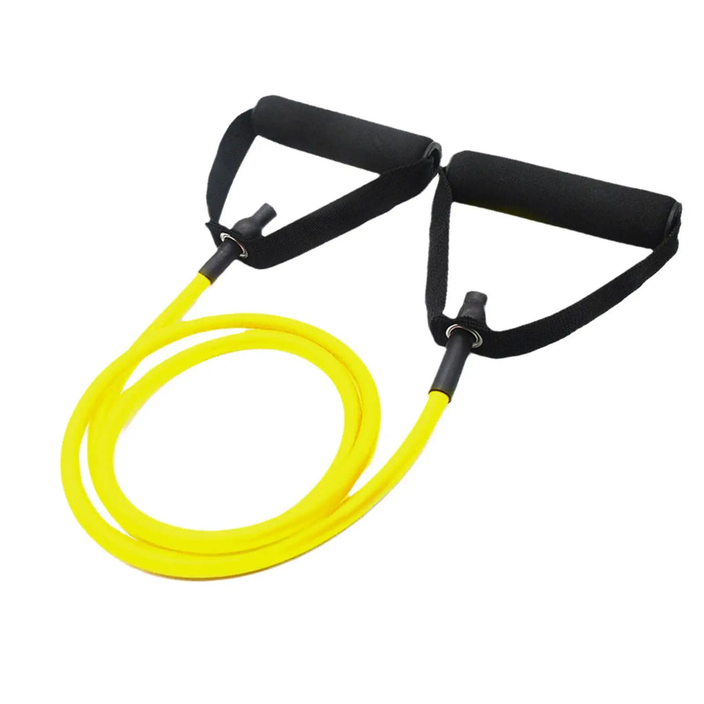 Bandas de resistencia de 5 niveles con asas para Yoga, cuerda de tracción elástica para ejercicio físico, banda de tubo para entrenamientos en casa, entrenamiento de fuerza D1z5