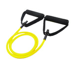 Bandas de resistencia de 5 niveles con asas para Yoga, cuerda de tracción elástica para ejercicio físico, banda de tubo para entrenamientos en casa, entrenamiento de fuerza D1z5