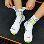 Calcetines deportivos para hombre y mujer, medias de tubo medio, antideslizantes, de secado rápido, transpirables, para correr, Maratón, baloncesto y entrenamiento