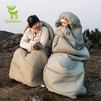 Saco de dormir Qunature para acampar al aire libre, colcha de empalme portátil cálida para el hogar resistente al frío para una sola persona, equipo de Camping