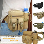 Riñonera táctica para exteriores, bolsa de nailon para botella de agua para teléfono y senderismo, paquete de equipo de herramientas deportivas, bolsa con cinturón para caza, escalada y acampada