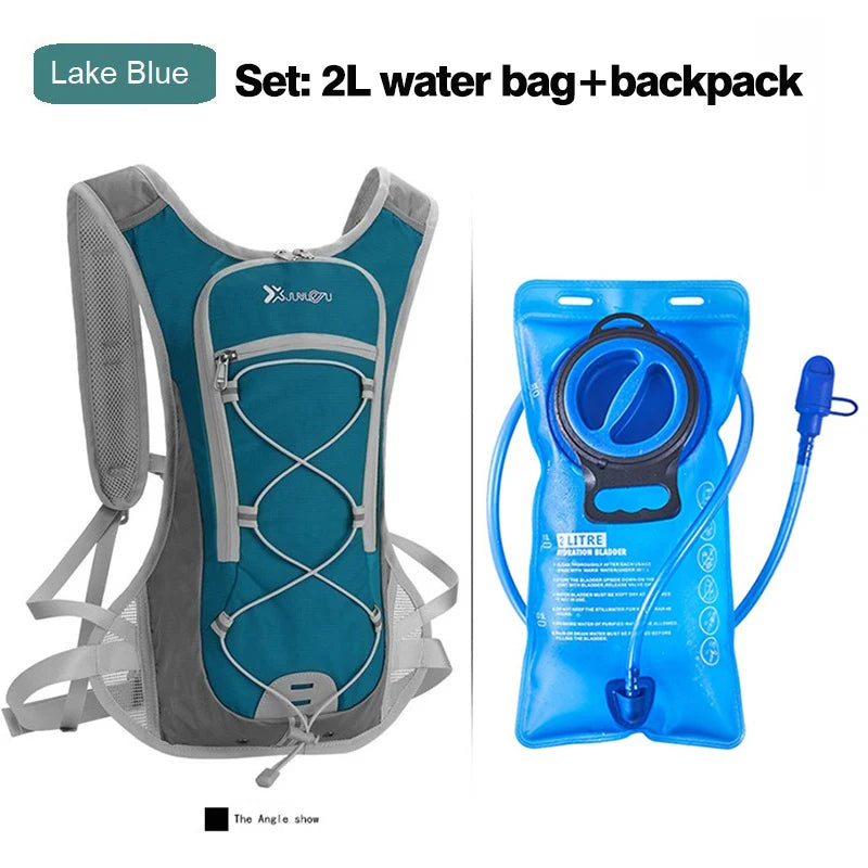 Mochila para ciclismo, juego de bolsas de agua de 2L, mochila transpirable para correr, bolsa de agua para beber, contenedor de reposición de hidratación