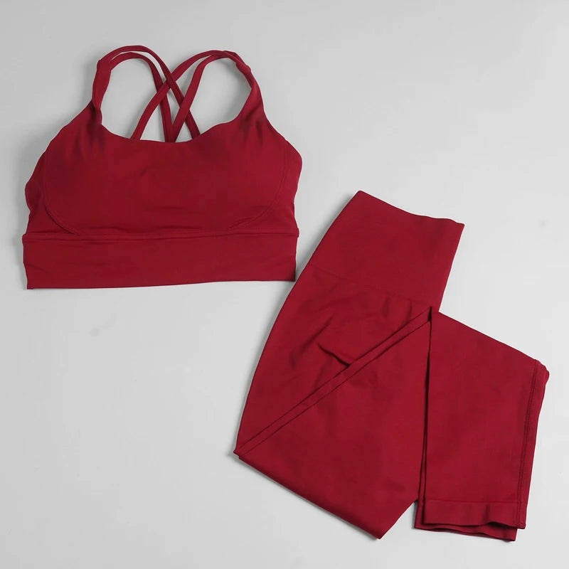 Nuevo Conjunto de traje deportivo para Pilates para mujer, ropa deportiva profesional que absorbe los golpes, sujetador para correr, traje de yoga, pecho de secado rápido