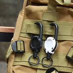 LLavero de cuerda de alambre retráctil para exteriores, mochila, llavero antipérdida con cuerda antirrobo de resorte, equipo de escalada para acampar
