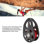 Polea de escalada en roca, polea de escalada en roca, aleación de aluminio, 20KN, ligera, portátil, resistente, polea oscilante fija individual