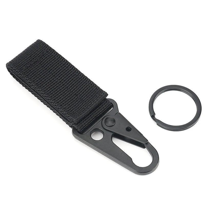 Mosquetón con hebilla de correas de nailon táctico, gancho EDC Molle para mochila, Clip para cinturón, llavero, colgador para acampar y escalar al aire libre, 3 uds.