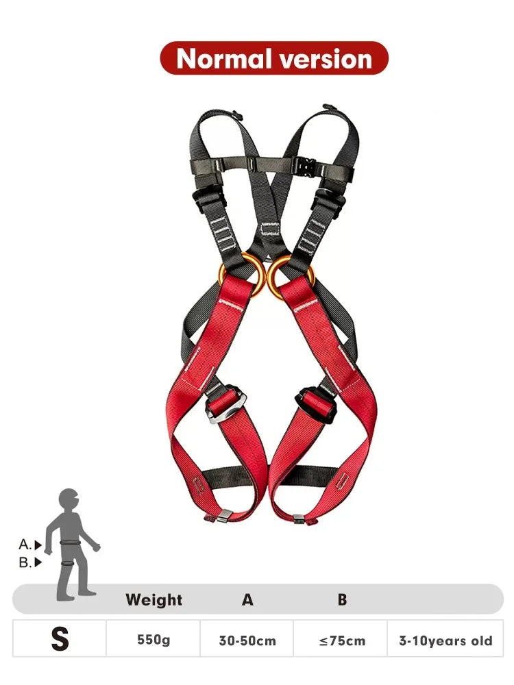 Arnés de cuerpo completo de expansión interior para niños escalada en roca al aire libre protección al aire libre cinturón de seguridad para niños