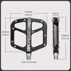 Pedales de bicicleta Pedal de bicicleta de montaña Pedal plano de plataforma de bicicleta ligera de 9/16 pulgadas para BMX MTB bicicleta de carretera para adultos