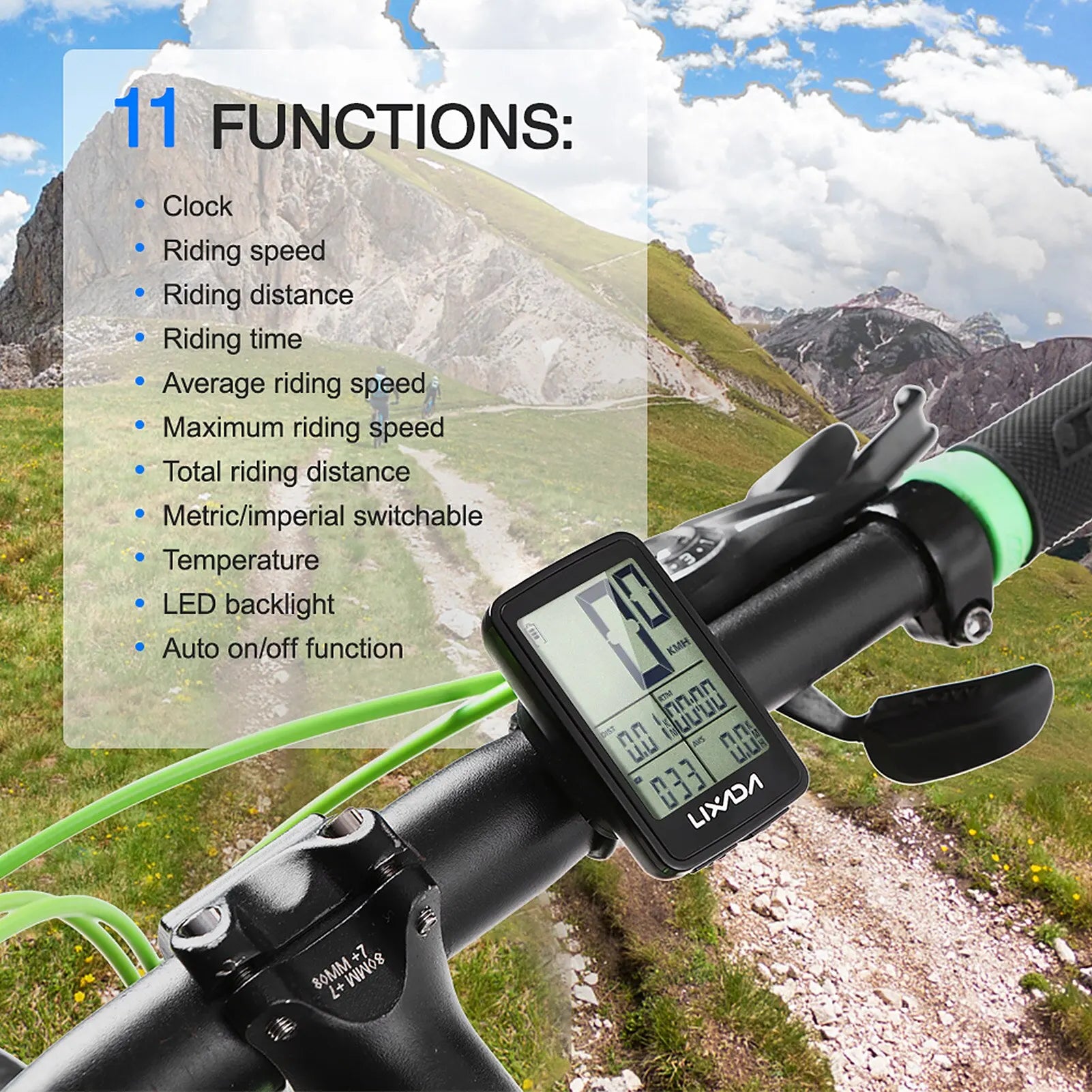 Velocímetro de bicicleta Computadora de ciclismo inalámbrica recargable por USB  Odómetro velocímetro de bicicleta de 11 funciones
