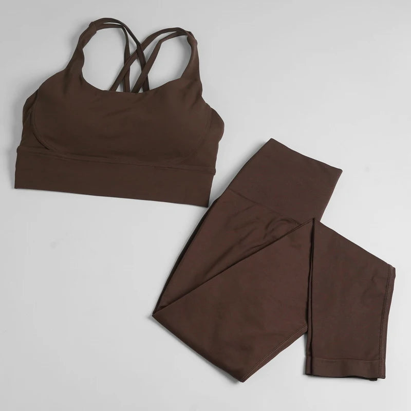 Nuevo Conjunto de traje deportivo para Pilates para mujer, ropa deportiva profesional que absorbe los golpes, sujetador para correr, traje de yoga, pecho de secado rápido