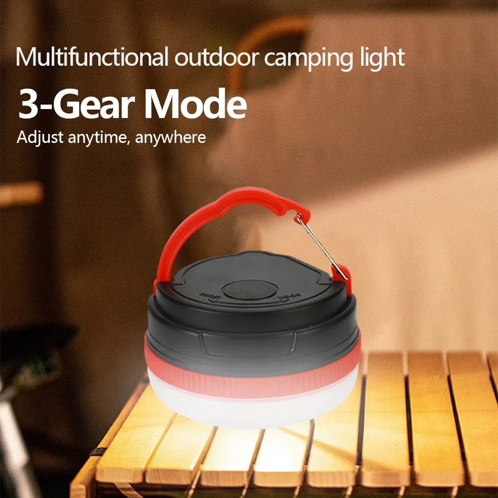 Luz LED para acampar, lámpara colgante de emergencia con imán para tienda de trabajo al aire libre y senderismo, 3 modos de iluminación
