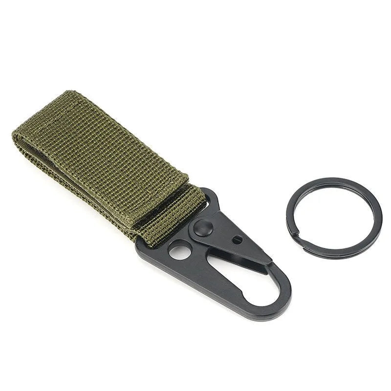 Mosquetón con hebilla de correas de nailon táctico, gancho EDC Molle para mochila, Clip para cinturón, llavero, colgador para acampar y escalar al aire libre, 3 uds.